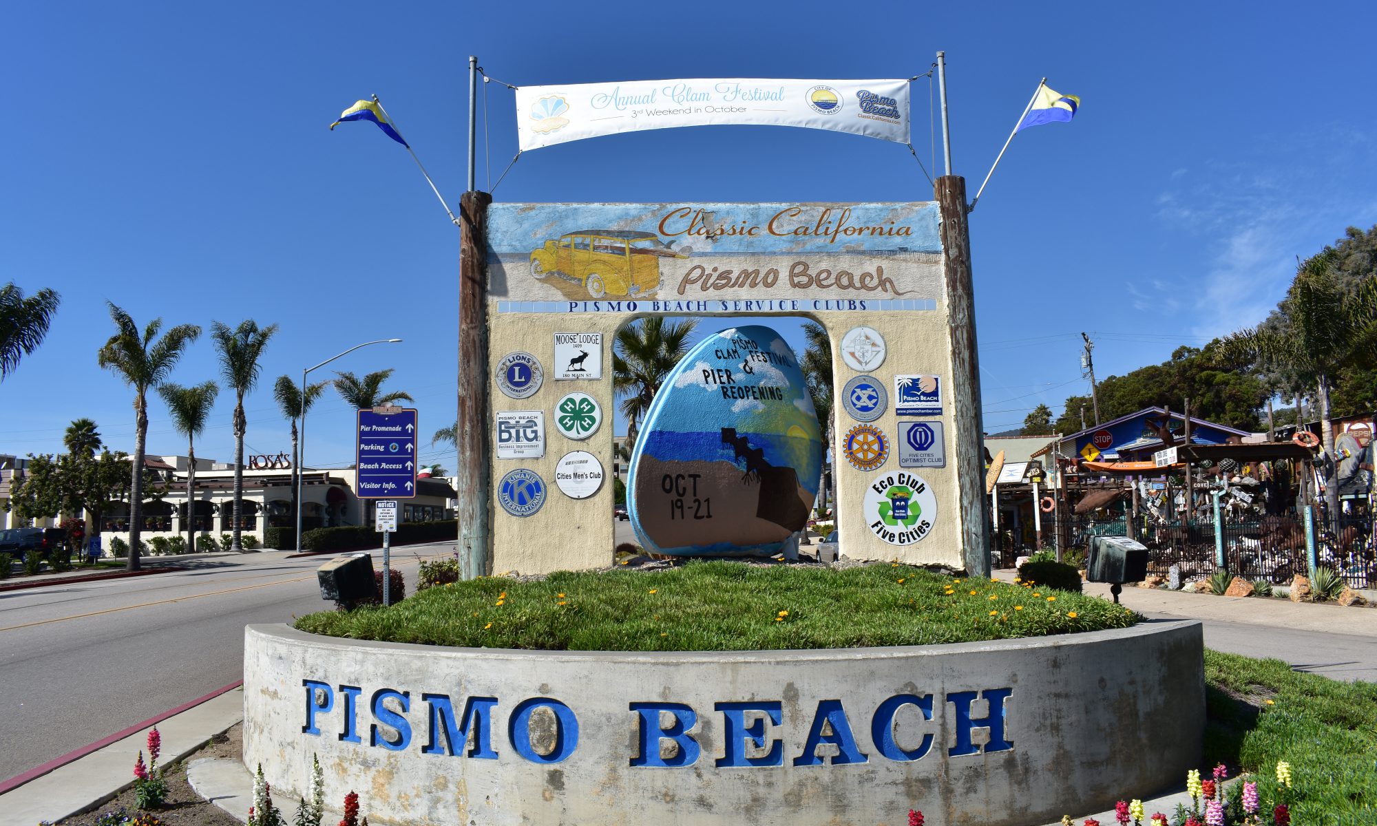 Pismo Beach Welcome Sign 2018 Pismo Beach Clam Festival